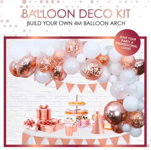 Ballonbue Rosegold-hvid