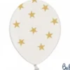Ballon 30 cm Hvid med Stjerner
