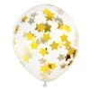 Balloner Transparent med guldstjerne konfetti