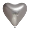 Ballon Hjerte Mirror Sølv