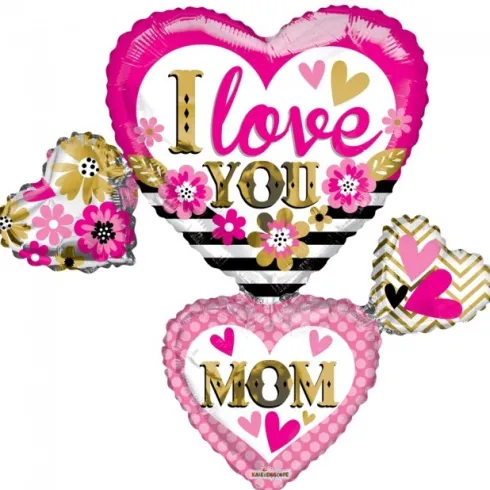 Ballonhjerter i LOVE YOU MOM