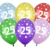 Ballon Metallic ø 30 cm med 25 tal , 6 stk