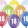 Ballon Metallic ø 30cm med 18 tal , 6 stk