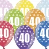 Ballon Metallic ø 30 cm med 40 tal , 6 stk