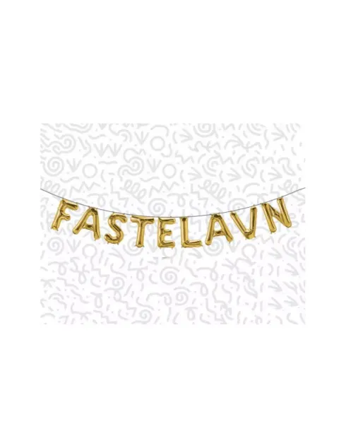 Ballonsæt, Guld "FASTELAVN" 40 cm