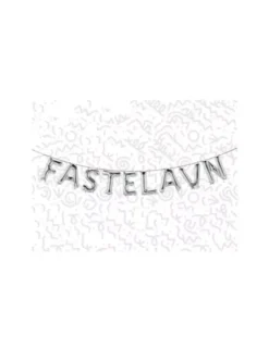 Ballonsæt, Sølv"FASTELAVN" 40 cm