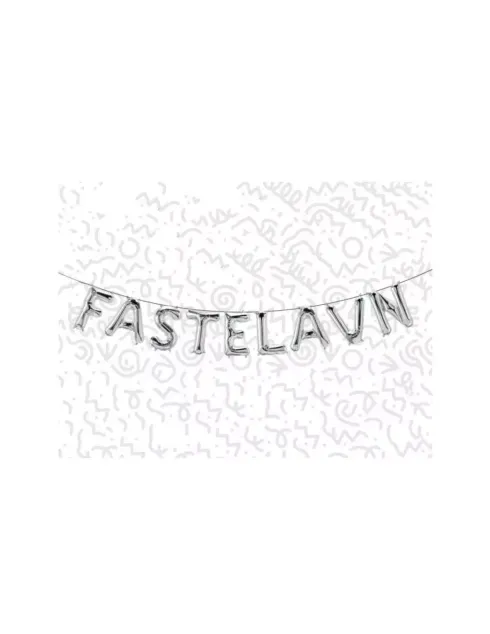 Ballonsæt, Sølv"FASTELAVN" 40 cm