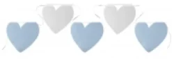 Banner med hjerter lyseblå/hvid