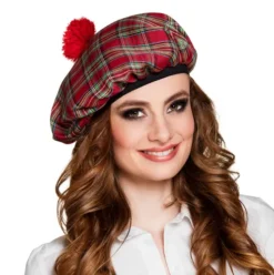 Beret Tartan red