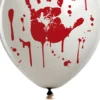 Blodige balloner med håndaftryk