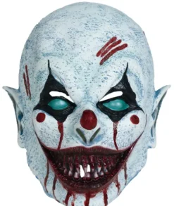 Blodig smilende klovn maske i latex