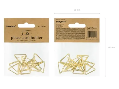 Bordkortsholder "Triangles" i guldmetal
