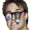 Brille med øjne på fjedre