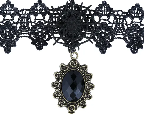 Choker halsblonde med sort sten