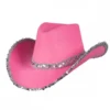 Cowboyhat i Pink med pailletter