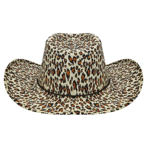 Cowboyhat med leopardprint