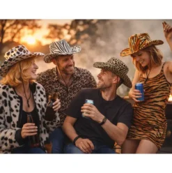 Cowboyhat med leopardprint
