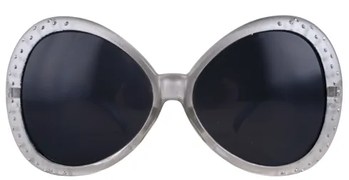 Disco brille i grå med sølvnot