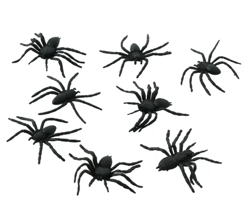 Edderkopper sorte 6 cm, 8 stk.
