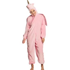 Enhjørning kostume pink voksen
