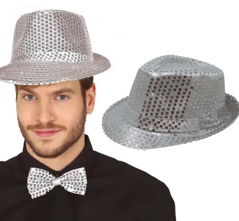 Fedora hat m. Sølvpalietter