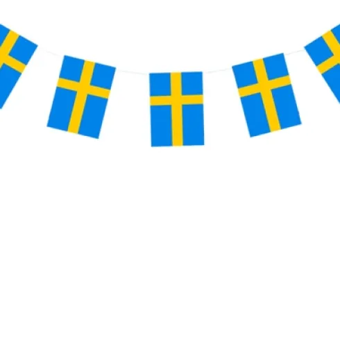 Flagguirlande, Sverige 10 A4 flag, 4m.