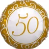 Folie Ballon i hvid-guld 50