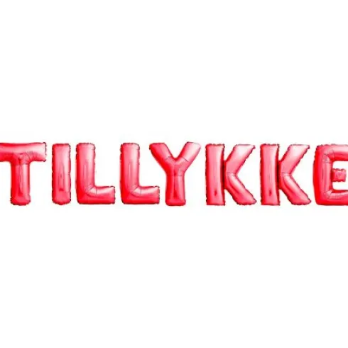 Folie ballon TILLYKKE RØD