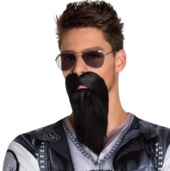 Fuldskæg Biker i sort