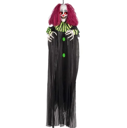 Halloween klovn i sort og grøn med lys og lyd
