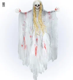 Halloween Spøgelse 90cm med blodigt klæde
