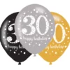 30 Happy Birthday balloner Sparkling gold