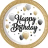Happy birthday tallerkner - 8 styks - 23cm