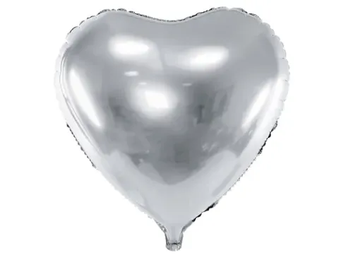 Hjerte Folieballon Sølv 45cm