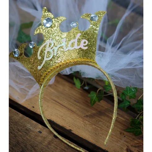 Hårbøjle Bride to be Guld