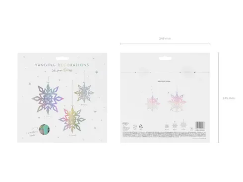 Jule dekoration - Snow Flake 6stk iriserende