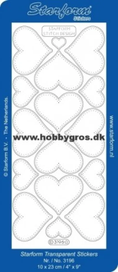 Klare stickers med hjerter