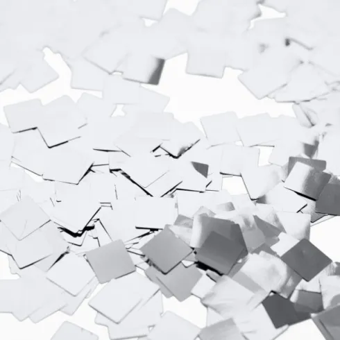 Konfetti firkant metallic - sølv