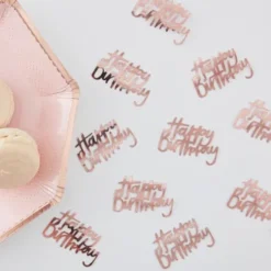 Konfetti Happy Birthday i rosegold
