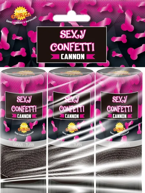 Konfettirør med peniskonfetti i pink