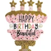 Lagkage folieballon med happy birthay