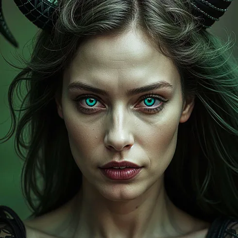 Linser i blågrøn-sort 1d - Poison Witch