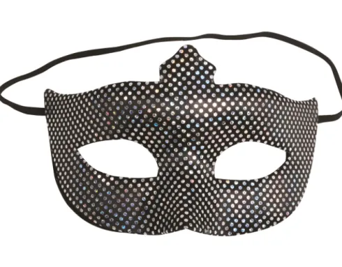 Maske sort med prikker metallic