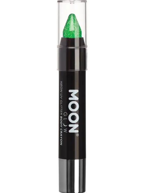 Moon farvestift UV GRØN Glitter