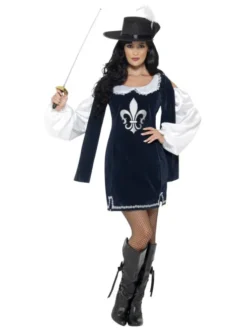 Musketeer kostume navyblå