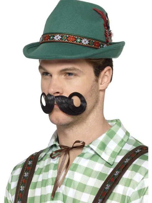 Oktoberfest hat i grøn med fjer