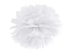Papir pom pom hvid Ø35
