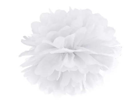 Papir pom pom hvid Ø35