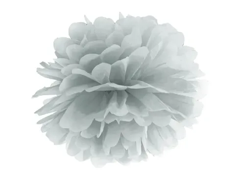 Papir pom pom sølv Ø35