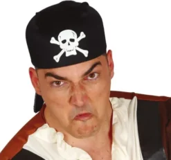 Pirat hat sort stof